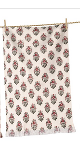 Tea Towels - Red Block Print Silhouette