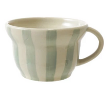 Load image into Gallery viewer, 8 oz. Hand-Painted Stoneware Striped Mug
