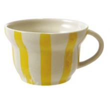Load image into Gallery viewer, 8 oz. Hand-Painted Stoneware Striped Mug
