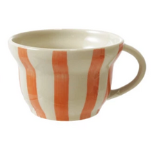Load image into Gallery viewer, 8 oz. Hand-Painted Stoneware Striped Mug
