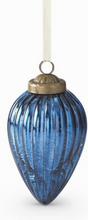 Load image into Gallery viewer, Crackled Blue Glass Ornament
