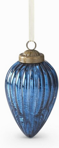 Crackled Blue Glass Ornament