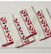 Load image into Gallery viewer, Dinner Napkins, Merlot Red Tulip, Set of 4
