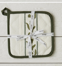 Load image into Gallery viewer, Pot Holder, Spruce Green Tulip, Set of 2
