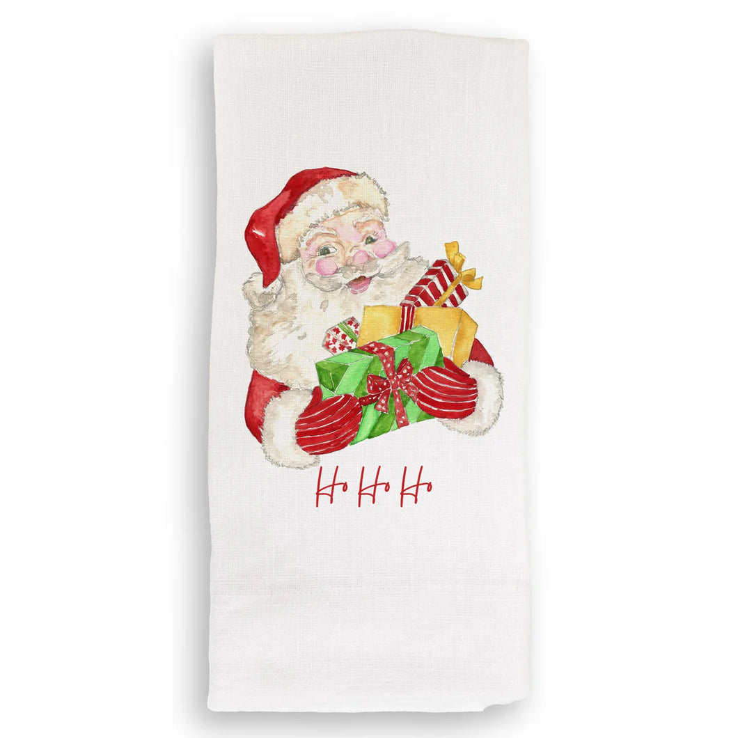 Santa Presents Linen Guest Towel
