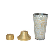 Load image into Gallery viewer, Stainless Steel &amp; Mother of Pearl Cocktail Shaker
