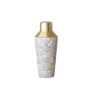 Stainless Steel & Mother of Pearl Cocktail Shaker