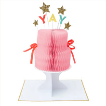 Load image into Gallery viewer, Yay! Cake Stand-Up Birthday Card
