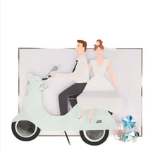 Load image into Gallery viewer, Scooter Couple Stand-Up Wedding Card
