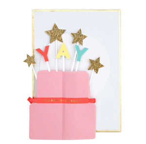 Yay! Cake Stand-Up Birthday Card