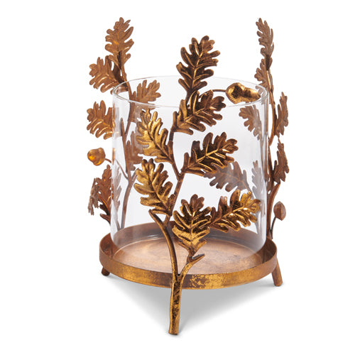 Gold Oak Leaf Lantern