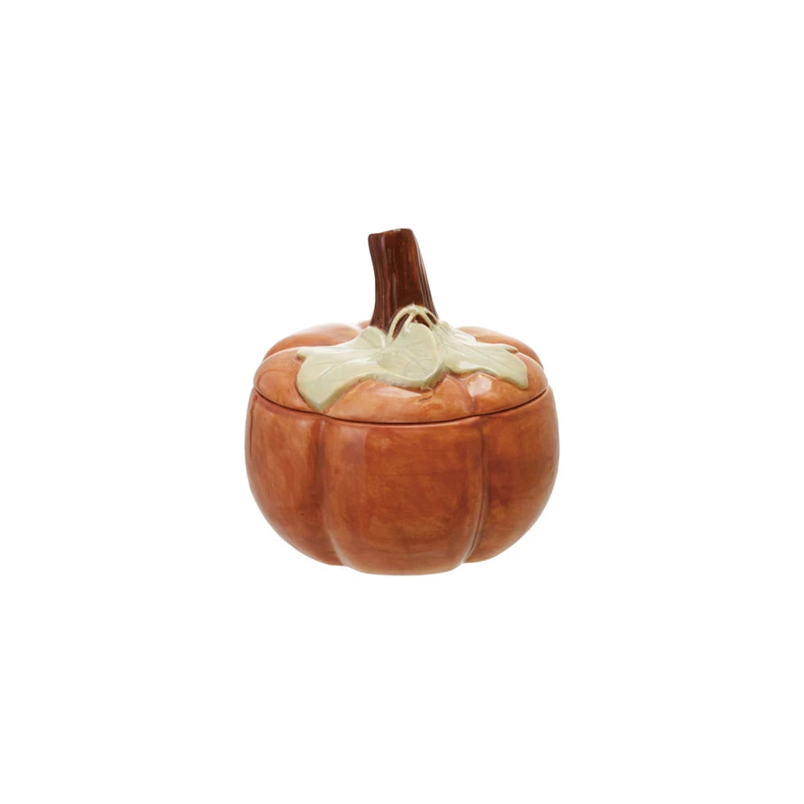 Stoneware Pumpkin Jar