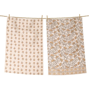 Mustard Block Tea Towel