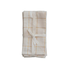Load image into Gallery viewer, Gold Grid Napkin Set
