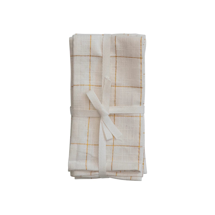 Gold Grid Napkin Set