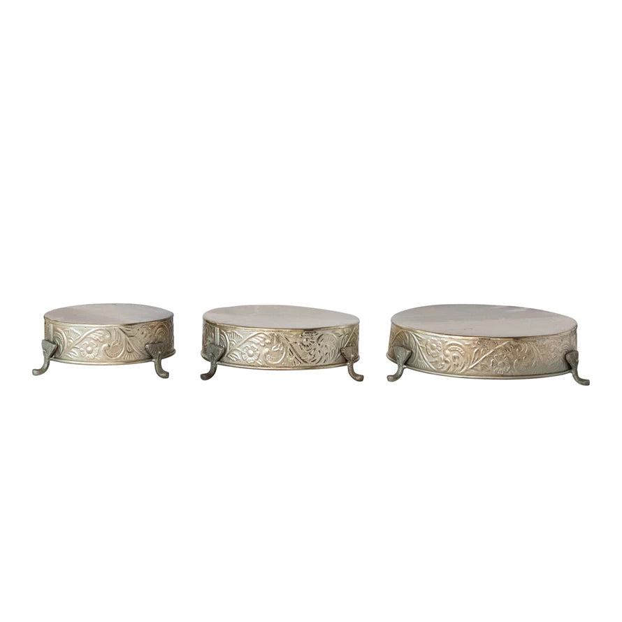 Embossed Footed Pedestal
