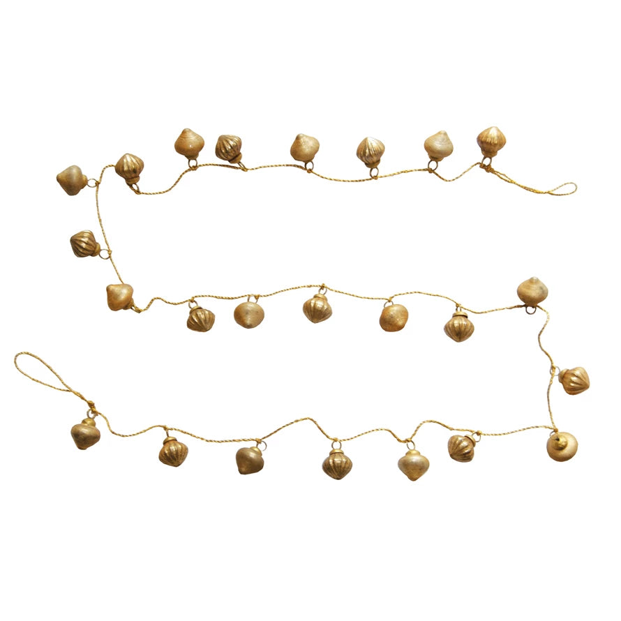 Antique Gold Glass Ornament Garland