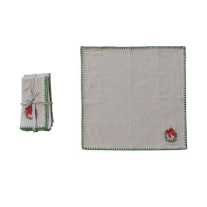 Embroidered Wreath Napkin Set