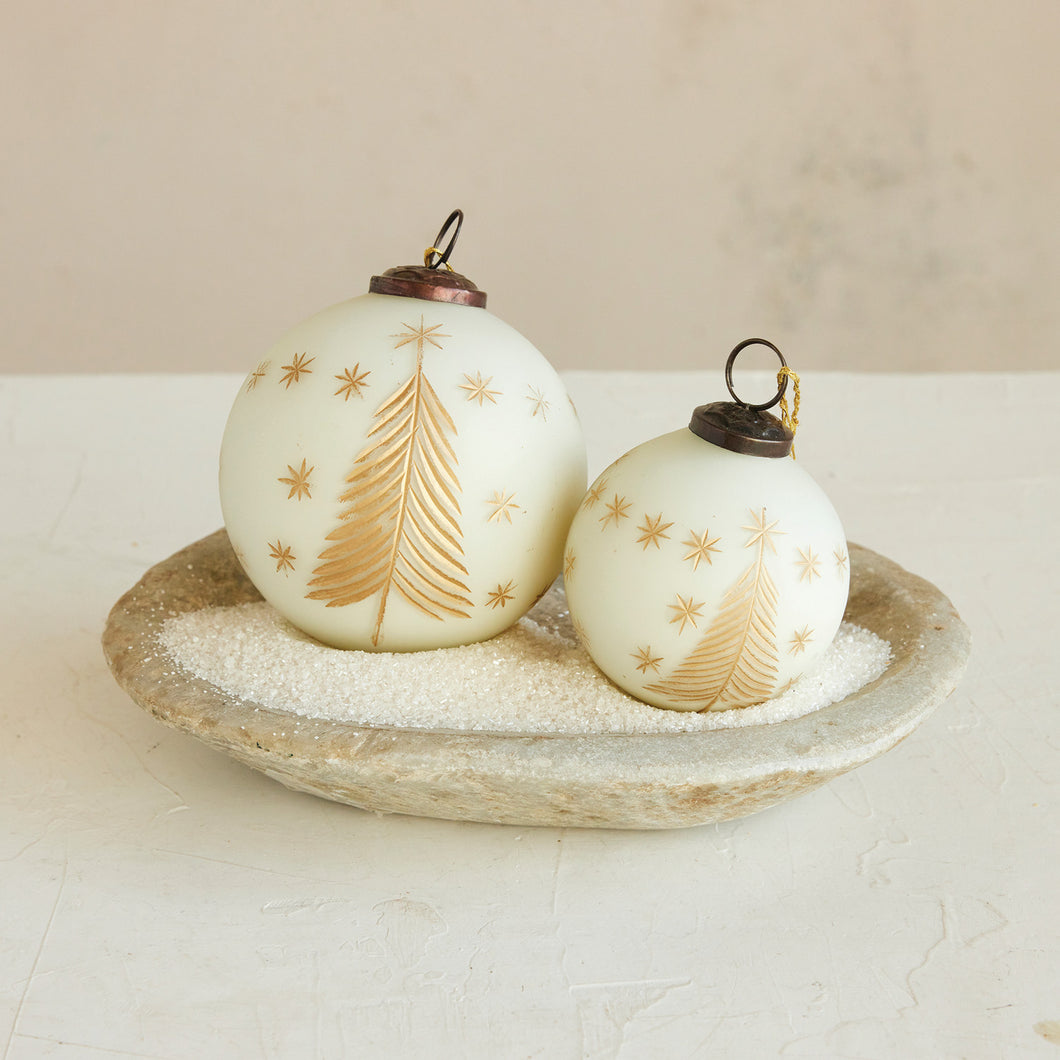 Etched Stars + Trees Ornament