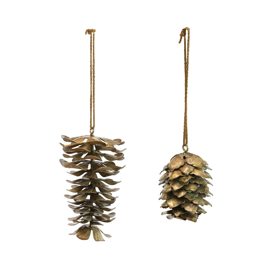 Gold Metal Pinecone Ornement