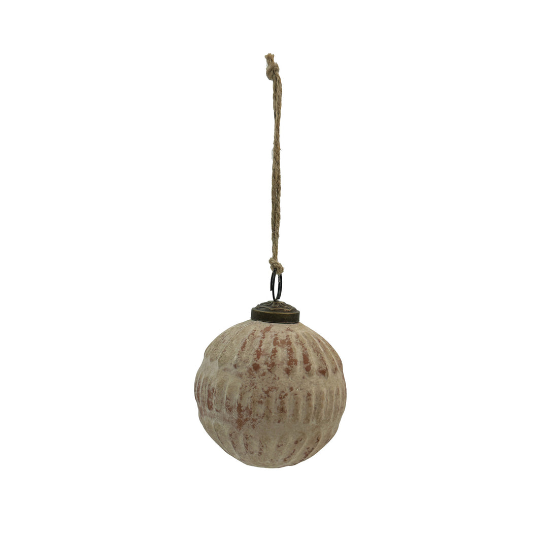 Distressed Glass Ball Ornament