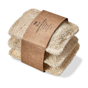 Set of Three Loofa Kitchen Scrubbers