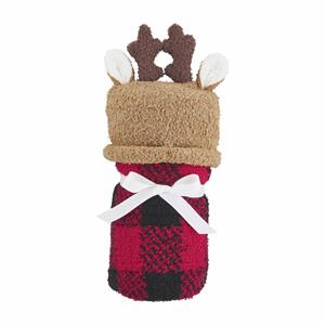 Reindeer Blanket and Hat Set