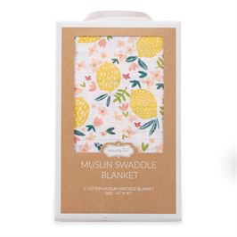 Lemon Floral Swaddle Blanket