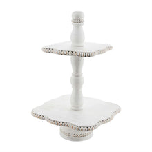 Load image into Gallery viewer, White Beaded Tiered Server

