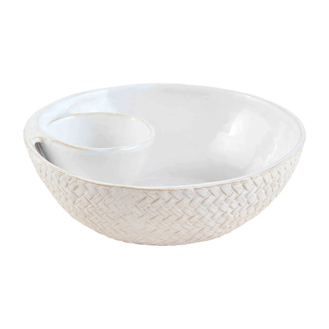 Textured Stoneware Chip and Dip Server