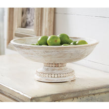 Load image into Gallery viewer, Beaded Wood Pedestal Bowl

