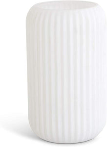 White Ribbed Vase