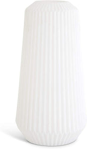 White Ribbed Vase