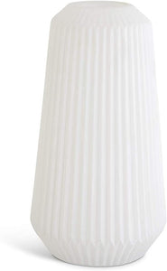 White Ribbed Vase