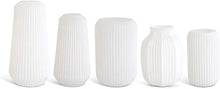 Load image into Gallery viewer, White Ribbed Vase
