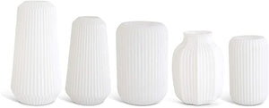 White Ribbed Vase