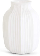 Load image into Gallery viewer, White Ribbed Vase
