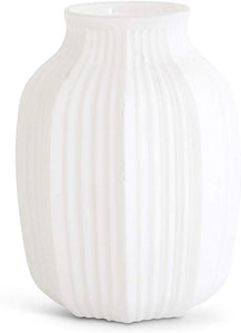 White Ribbed Vase