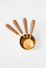 Load image into Gallery viewer, Gold + Wood Measuring Cups
