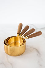Load image into Gallery viewer, Gold + Wood Measuring Cups
