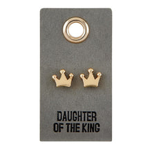 Load image into Gallery viewer, Gold Stud Leather Tag Earrings
