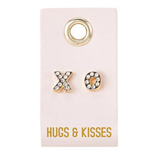 Load image into Gallery viewer, Gold Stud Leather Tag Earrings
