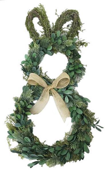 Moss and Leaves Bunny Wreath