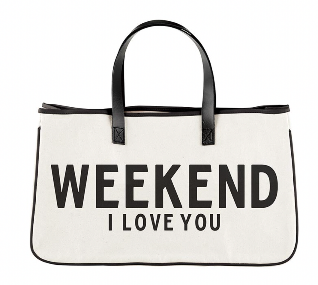 Weekend I Love You Canvas Tote