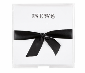 Square Notepaper in Acrylic Tray - Fake News