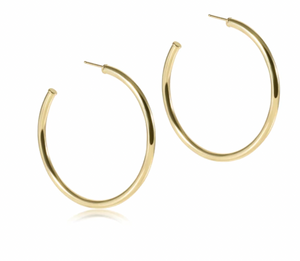 Round Gold Post Hoop