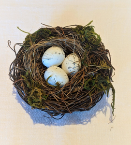 4" Miniature Nest with Eggs