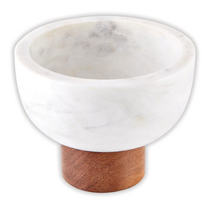 Marble + Wood Base Bowl