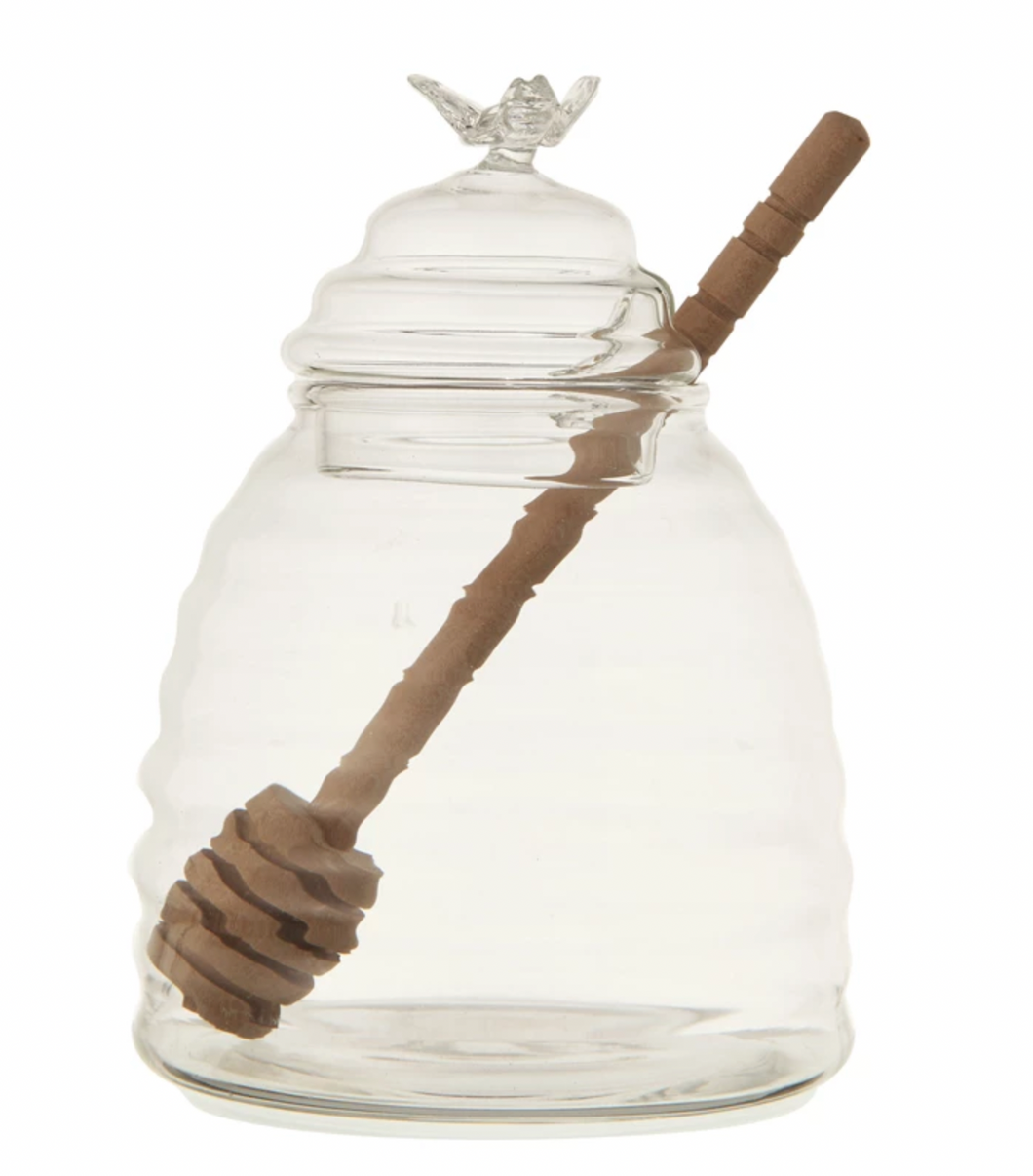 Glass Honey Jar with Dipper