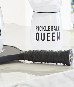 Pickleball Queen Wine Glass
